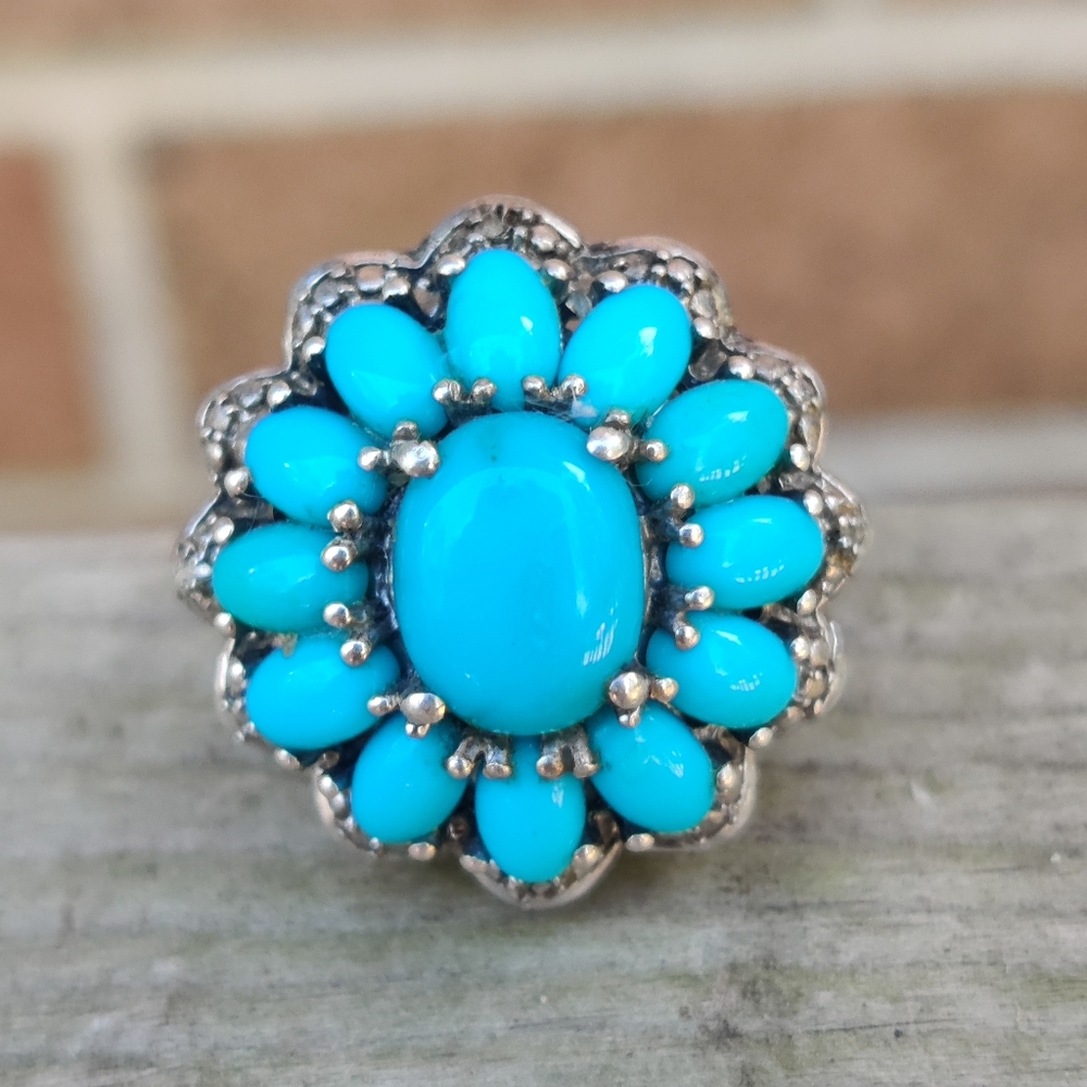 Sterling Silver Sleeping Beauty Turquoise Ring - Picture 7 of 8